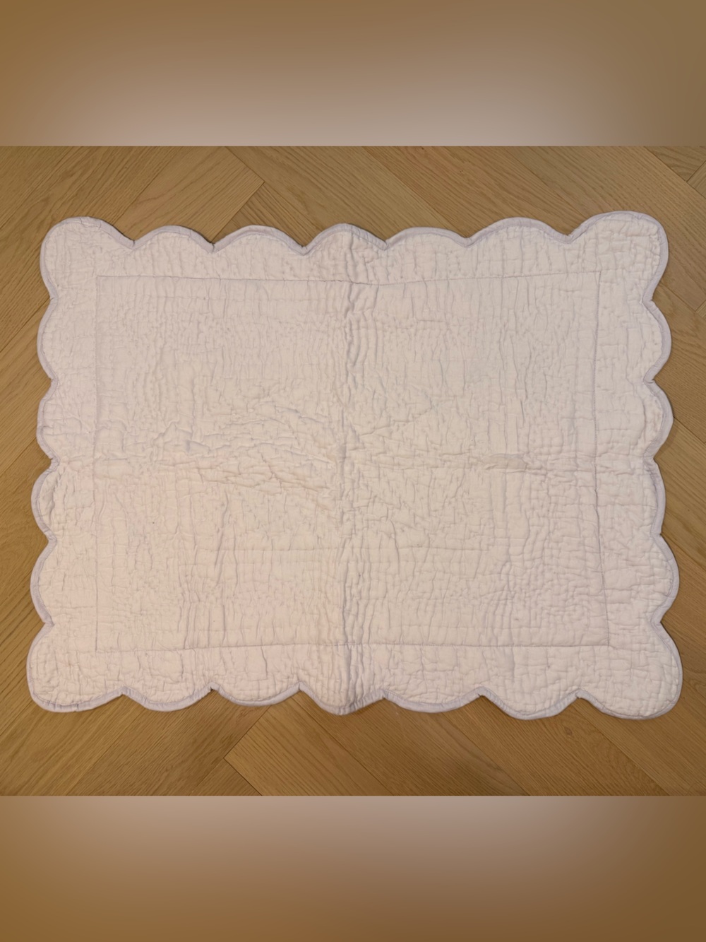Restoration Hardware Scalloped Quilted Baby Blanket - Soft Lavender